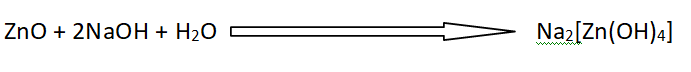 Reaction of ZnO with hydroxyl ion