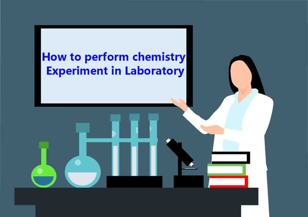 image showing a teacher giving instruction for chemistry experiment in the lab