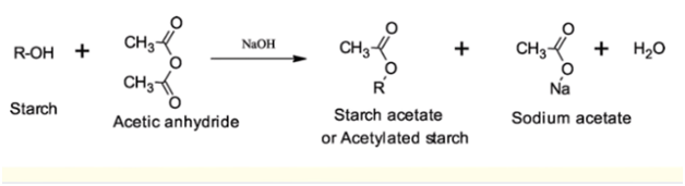 Image showing the acetylation of starch