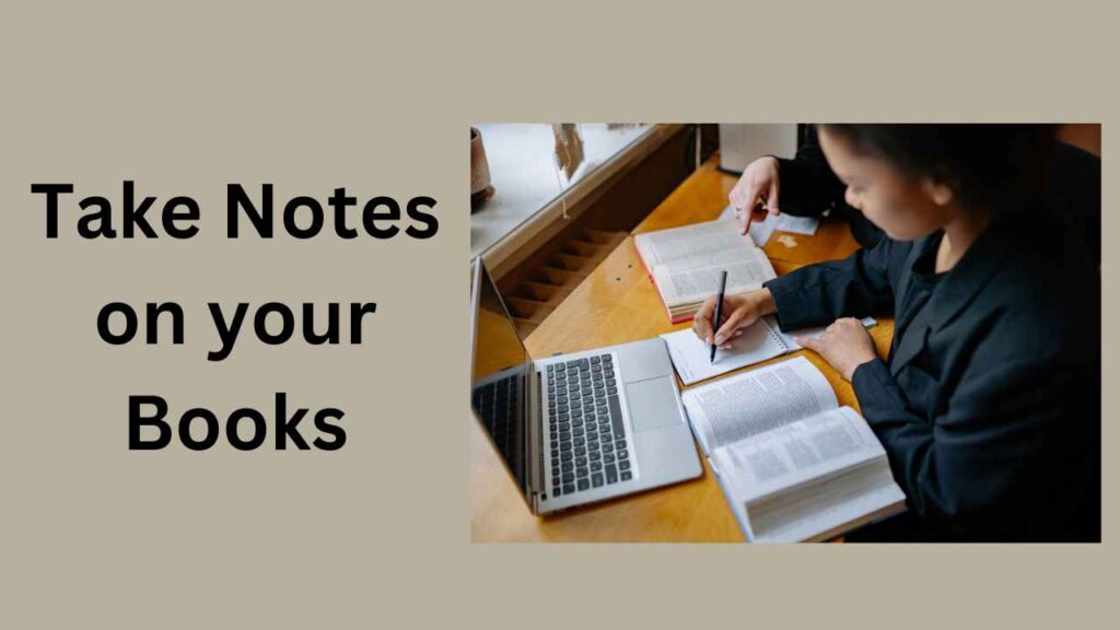 image showing the take notes on your book