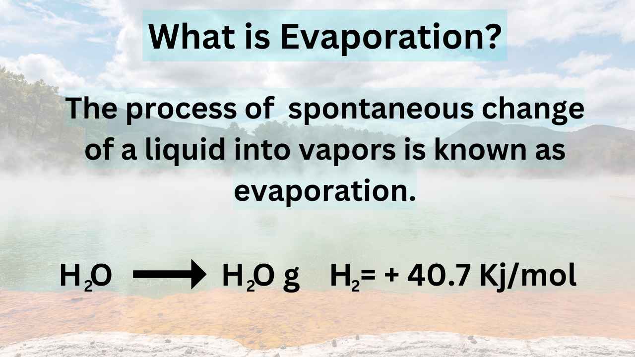 Evaporationproperties, And Factors Affecting Rate Of Evaporation